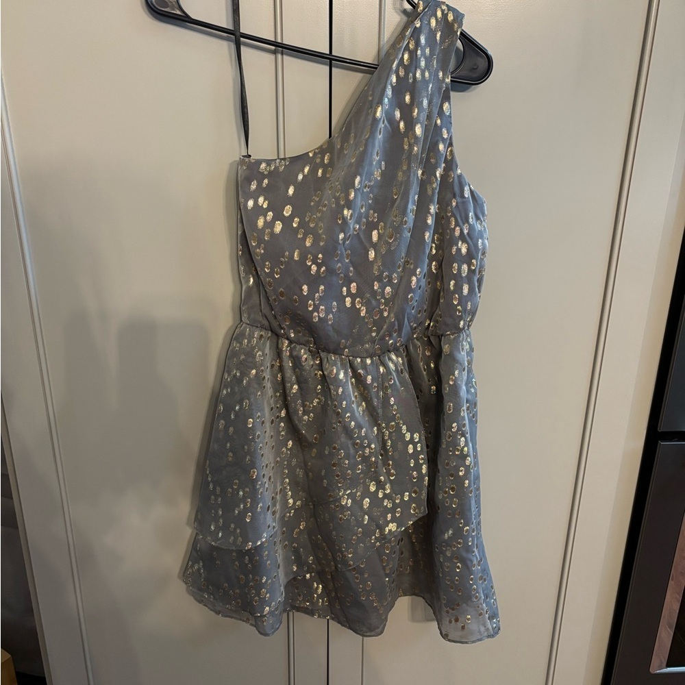 BCBGeneration Gray Dress with Gold Details 4